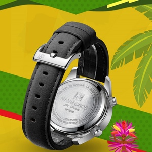 NAVIFORCE 9208 <b>Watch</b> for Men Luxury Original Quartz Sport Wristwatch Men Waterproof Leather Strap Digital Analog Clock - Product Image 6