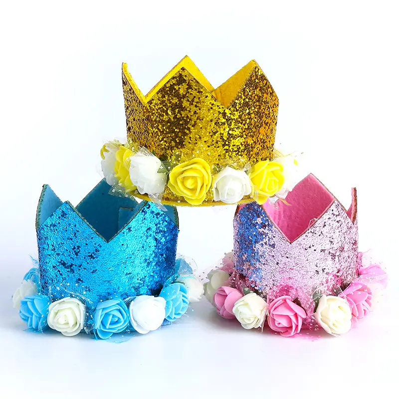 Children Happy Birthday Hat Princess Crown 1st 2nd 3rd Year Old Number Baby Kids Hair Accessory