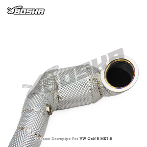 Custom Exhaust Downpipe with <b>Catalyst</b> 200cell for VW GOLF R 7/7.5 MK7/MK7.5 2.0T 2014-2020 Racing Boska Stainless Steel Pipe - Product Image 4