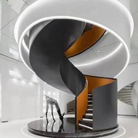 Escalier en colimaçon métallique avec design incurvé personnalisé, utilisation intérieure/extérieure, installation incluse