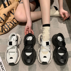 Прямая Продажа с завода, нескользящие спортивные сандалии на толстой подошве, дышащие полые женские повседневные туфли - Product Image 6