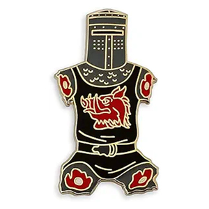 Broches en émail dur et souple pour décoration de vêtements samouraï, Broche <span class=keywords><strong>Aigle</strong></span>, Épingle en émail Chevalier <span class=keywords><strong>Noir</strong></span>, Épingle de revers en émail « Just a Flesh Wound » - Product Image 1
