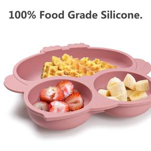 Assiette pour enfants en silicone de qualité alimentaire compartimentée en forme de hibou : Assiette pour tout-petits mignonne et antidérapante pour l'alimentation quotidienne du bébé et les repas à la maison - Product Image 5