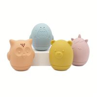 Melikey Jouets de baignoire non toxiques Jouet à bulles d'eau pour douche de bébé Jouets de bain en silicone pour enfants