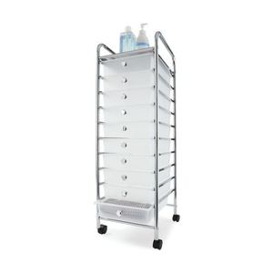 Sturdy <b>Rainbow</b> Colors 10 <b>Drawers</b> Rolling Organizer Cart Storage Box <b>Drawer</b> Utility Mobile Trolley Storage Organizer - Product Image 3