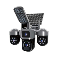 Caméra de sécurité extérieure CCTV solaire PTZ V380pro, dôme CMOS, vision nocturne cloud, IP66, détection de mouvement, 8000 mA/h, batterie au lithium rechargeable