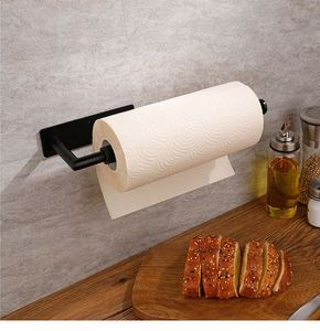 WEKIS Modern Black Waterproof Toilet Paper Holder with <b>Shelf</b> Wall-Mounted Metal Stand for Bathroom Use - Product Image 5