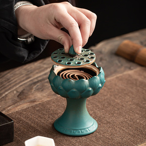 Dropshipping Prodotti 2021 Retro Bruciatori di Incenso di Loto Possessore di Incenso del Drago Bastoni Bruciatore di legno di Sandalo Buddismo Ceramica Incensiere - Product Image 3