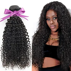 Wholesale in bulk Afro kinky curly natural 100% virgin Brazilian human hair bundles with closure