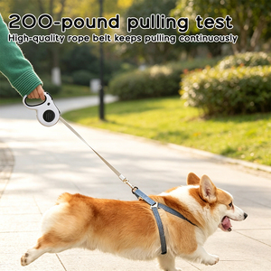 Correa Retráctil de Lujo para Perro, de Nailon Resistente, 5 Metros de Longitud, con Control Antienredos de un Botón, Giratoria 360°, con Luz LED - Product Image 6