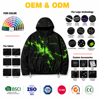 Chaqueta Cortavientos Personalizada de Nailon Termocrómica para Hombre, Impermeable, Resistente al Viento, con Cierre de Cremallera, para Senderismo al Aire Libre, que Cambia de Color