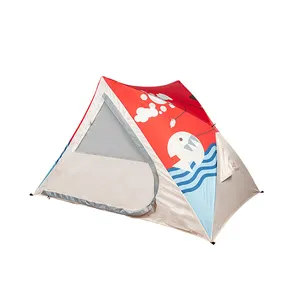 儿童户外野营三角帐篷3-4人沙滩休闲野营帐篷无施工快速开启自动帐篷