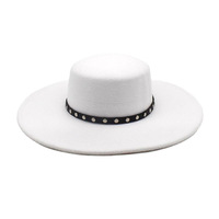 Chapeaux Fedora d'hiver vintage élégants Chapeaux melon cloche Velour Melon Flat Top Wide Brim Hats for Casual Outdoor