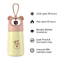 Nouvelle gourde isotherme en acier inoxydable de 350 ml (12 oz) pour enfants, design mignon et agitable, portable pour le camping