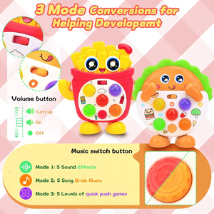 EPT Muzikale Mini Cartoon Eten-vormige Elektrische Speelgoed Whack-a-Mole & Elektronisch Piano met Lichtjes Educatief Interactief Speelgoed voor Kinderen - Product Image 4