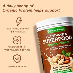אבקת חלבון טבעונית אורגנית מבוססת צמחים, תוסף תזונה, תחליף ארוחה, OEM ODM - Product Image 5