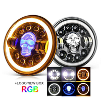 Lentille de phare LED ronde de 7 pouces 65w avec œil d'ange, Spot lumineux de voiture, lampe de course de jour, autres accessoires d'éclairage de voiture 12V 24V