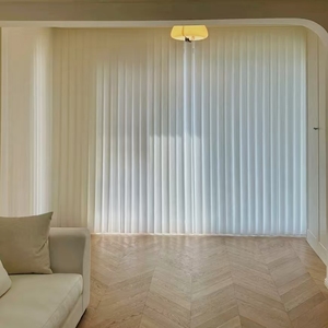 Cortinas Eléctricas Inteligentes de Fantasía, Venta Directa de Fábrica, Modernas, para Ventanas Francesas, con Tasa de Sombreado del 41%-85%, Pliegues Ondulados, Translúcidas, con Efecto Llama - Product Image 1