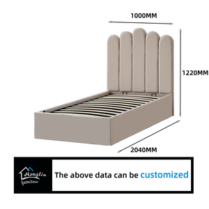 Cama Infantil de Terciopelo Acolchada de Alta Calidad con Diseño Elegante y Almacenamiento Integrado, Estructura de Cama Tapizada Nueva - Product Image 2
