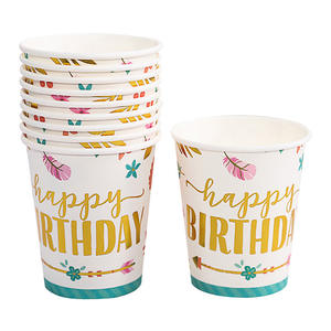Vasos de Papel Desechables para Café, Vajilla de Fiesta, Suministros Personalizados, Color - Product Image 3