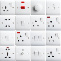 KLASS-Interruptores de pared de baquelita estándar del Reino Unido, interruptores de luz y enchufe