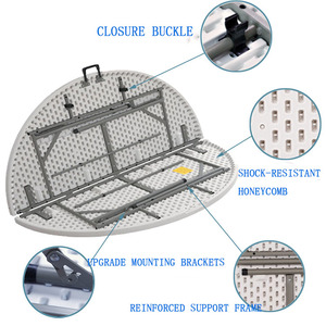 Trắng Vòng Nhựa Có Thể Gập Lại Tiệc Cưới Bảng Xếp Bàn Ghế Cho Các Sự Kiện - Product Image 3
