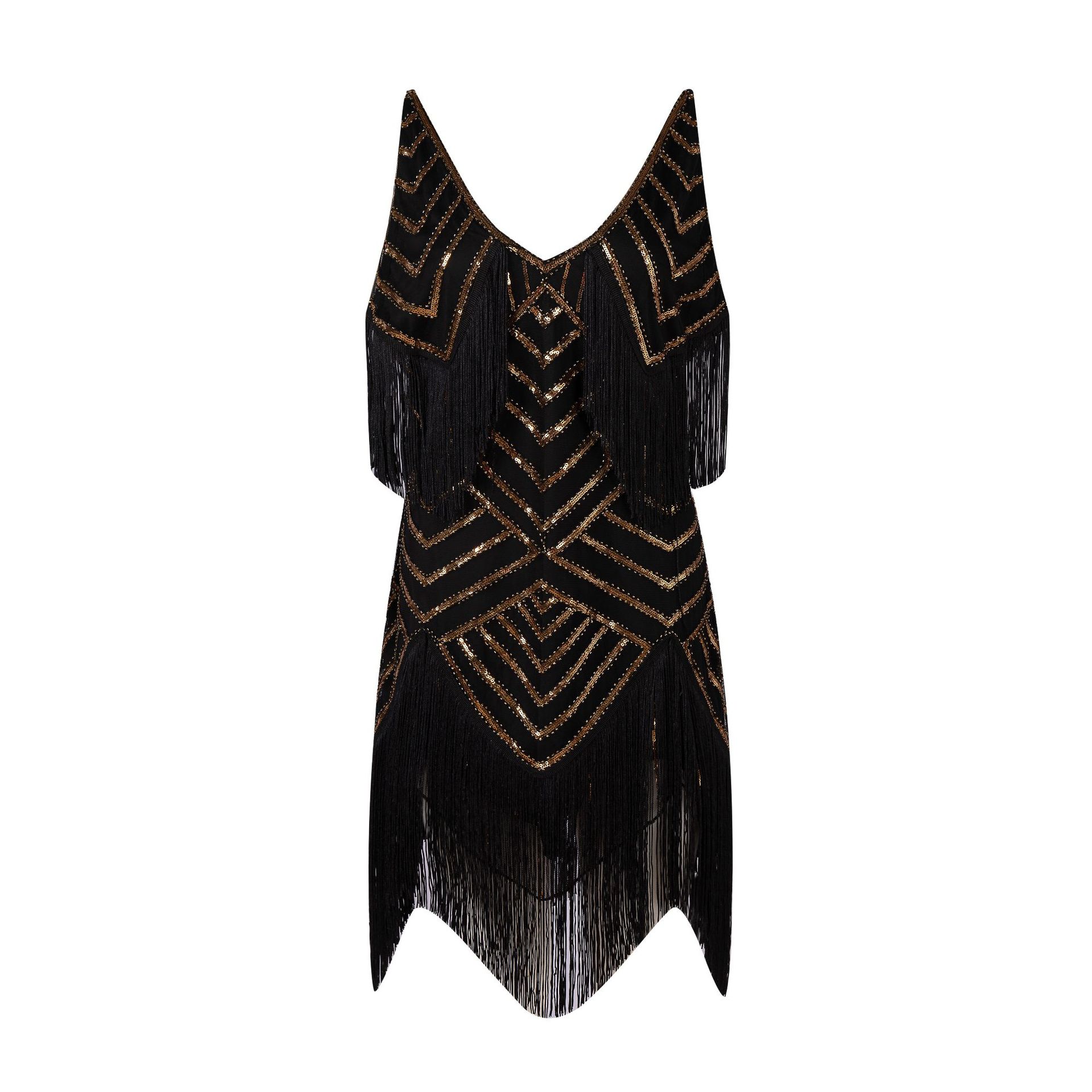 blue dress for baby girl Boat neck little black Great Gatsby satin party dress main image 1