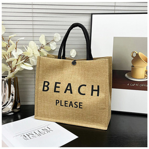 Sac fourre-tout en toile de coton personnalisé en gros, vierge, réutilisable, avec impression en typographie - Product Image 1