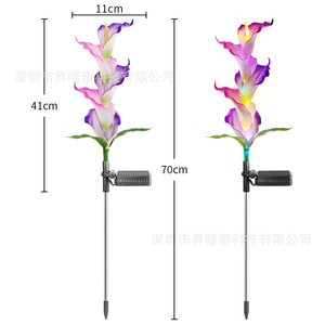 Solar Led Calla Lily Garden <b>Lights</b> With Solar <b>Panel</b> Outdoor Decorative Lamp Water Resistant For Lawn And Yard - Product Image 5