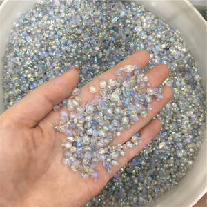 กลุ่มขายส่งธรรมชาติข้าวรูปร่างมูนสโตนออร่าคริสตัลกรวดหินสำหรับตกแต่งบ้าน - Product Image 1