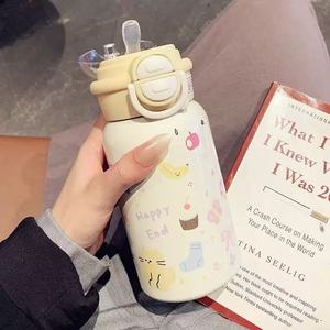Cartoon Insulated Water Bottle 500ml Leak Proof With Straw For School Kids - Product Image 2