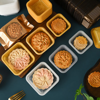 Boîte de présentation carrée personnalisée en PET/PP pour gâteaux de lune et gâteaux, certifiée UE, de qualité alimentaire, avec gaufrage