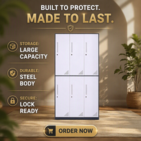 Armoire métallique autoportante minimaliste avec portes verrouillables - Rangement durable et ajustable pour chambre et villa