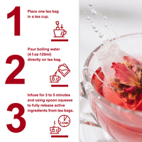 Sachets de thé d'hibiscus OEM 100% naturels, fleurs d'hibiscus séchées, tisane sans sucre, sans gluten, favorise la digestion, antioxydant