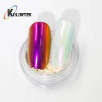 Poudre à ongles chromée multicolore Kolortek, pigment miroir changeant de couleur pour vernis gel, nail art, salon