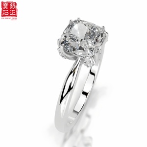 Anello da Donna in Argento Sterling <span class=keywords><strong>925</strong></span> Placcato <span class=keywords><strong>Oro</strong></span> con Moissanite Taglio Cuscino da 3,5 <span class=keywords><strong>Carati</strong></span>, Montatura a Doppio Grappolo, Gioielleria Fine per Matrimonio REACH - Product Image 6