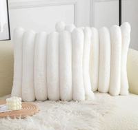 Housse de coussin décorative en fausse fourrure douce et rayée, idéale pour canapé, chambre, salon et décoration intérieure – Vente chaude directe usine