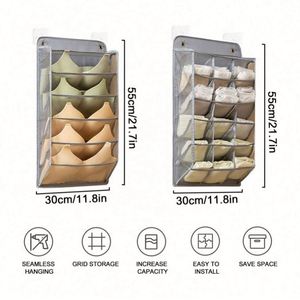 Organiseurs de vêtements suspendus double face, rangement pour sous-vêtements, organisateur mural pour chaussettes, étagères organisatrices de soutiens-gorge - Product Image 6