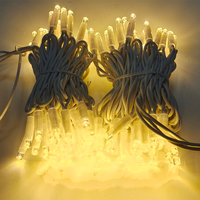 Guirnalda de Luces LED Blancas Cálidas Conectables con Cable de Goma, IP65 para Decoración Navideña, Bodas, Hoteles y Ventanas