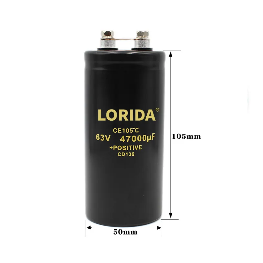 LORIDA ตัวเก็บประจุอิเล็กโทรลีติค,แหล่งจ่ายไฟไฮบริดตามแนวแกน63V 4700UF