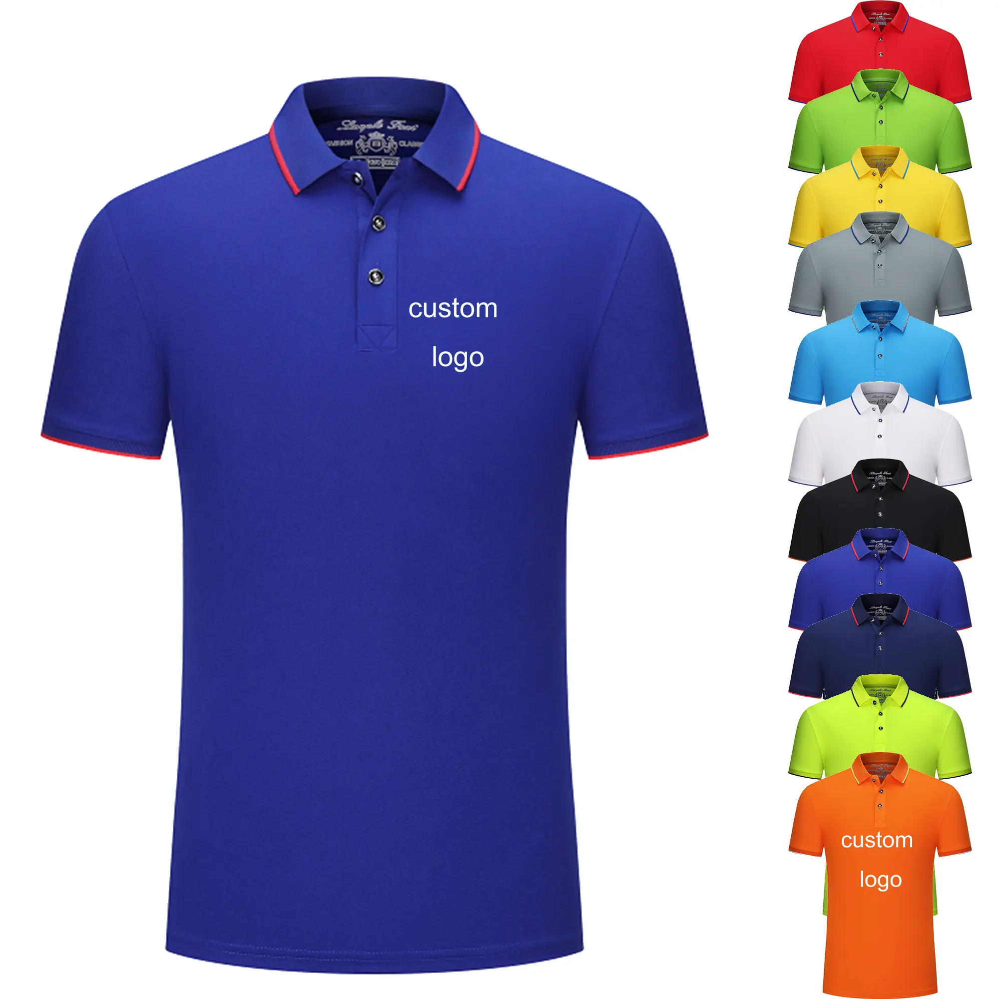 180 GSM Plain Polyester Golf T-Shirts Einfache T-Shirts Benutzer definiertes Logo Gedrucktes Polo-T-Shirt Plus Size Herren Polo-Shirts für Herren