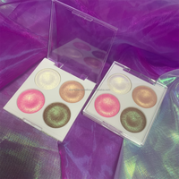 Ombre à paupières à Pigment élevé, duo chromé cuit, 4 couleurs, surligneur chromé, ombre à paupières avec étiquette privée