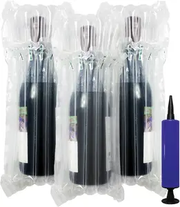 Wine Bottle Protector Bags I Bags Inflatable Air Column Cushioning Sleeves Packaging Ensures Safe during Shipping with Free Pump