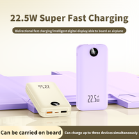 Batterie externe portable 10000 mAh avec logo personnalisé, charge ultra-rapide 22,5 W, charge rapide bidirectionnelle PD20W