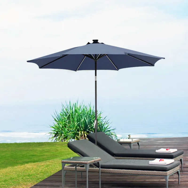 Hand-shaking solar light bar hand-shaking umbrella solar LED outdoor sun-shading courtyard in the post umbrella