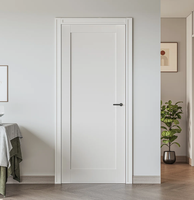 Porte en bois massif blanc, pré-fabriquée, à âme creuse, style Shaker