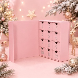 Boîte à bijoux en forme de livre rigide imprimée sur mesure de qualité supérieure, calendrier de l'avent de 12 jours pour femmes, emballage pour le compte à rebours - Product Image 2