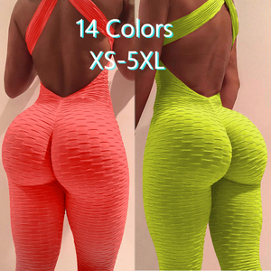 Aoyema Custom Cross Back Bubble Plus <strong>Size</strong> XS-5XL <strong>Jumpsuit</strong> <strong>14</strong> Colors Sleeveless Tiktok Hot Leggings Cami <strong>Jumpsuit</strong> - Product Image 1