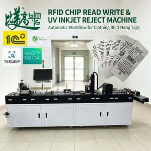 Máquina Impresora de Inyección de Tinta con Chip Integrado para Etiquetas de Ropa, Transferencia de Datos en Tiempo Real, Impresión Gráfica UV en Línea - Product Image 1