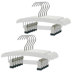 Cintres en bois blancs à un seul niveau pour bébés, garçons et filles, pour pantalons et sacs, avec logo personnalisé, service ODM OEM, pour armoire, écologiques et gain de place, modèle 2025 - Product Image 1